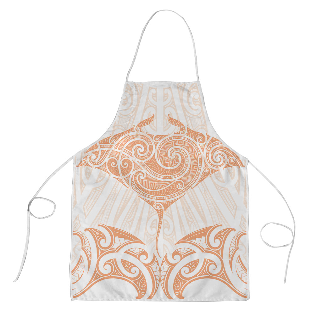 New Zealand Manta Ray Tattoo Apron Aotearoa Maori Haehae Orange