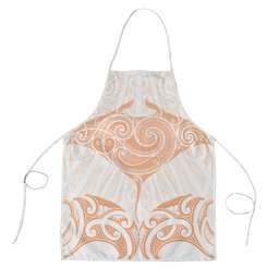 New Zealand Manta Ray Tattoo Apron Aotearoa Maori Haehae Orange