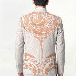 New Zealand Manta Ray Tattoo Blazer Aotearoa Maori Haehae Orange