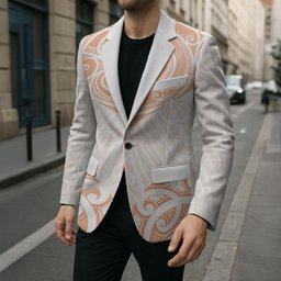 New Zealand Manta Ray Tattoo Blazer Aotearoa Maori Haehae Orange