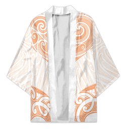 New Zealand Manta Ray Tattoo Kimono Aotearoa Maori Haehae Orange