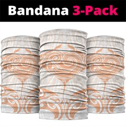 New Zealand Manta Ray Tattoo Neck Gaiter Aotearoa Maori Haehae Orange