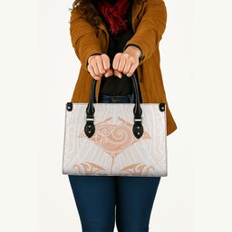 New Zealand Manta Ray Tattoo Leather Bag Aotearoa Maori Haehae Orange