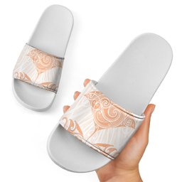 New Zealand Manta Ray Tattoo Slide Sandals Aotearoa Maori Haehae Orange