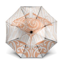 New Zealand Manta Ray Tattoo Umbrella Aotearoa Maori Haehae Orange
