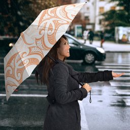 New Zealand Manta Ray Tattoo Umbrella Aotearoa Maori Haehae Orange