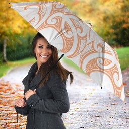 New Zealand Manta Ray Tattoo Umbrella Aotearoa Maori Haehae Orange