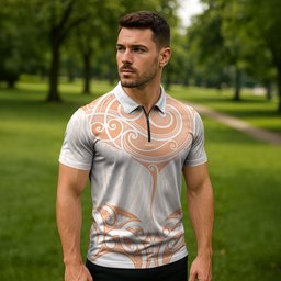 New Zealand Manta Ray Tattoo Zipper Polo Shirt Aotearoa Maori Haehae Orange