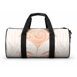 New Zealand Manta Ray Tattoo Duffle Bag Aotearoa Maori Haehae Orange