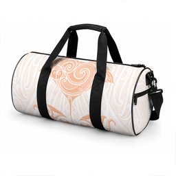 New Zealand Manta Ray Tattoo Duffle Bag Aotearoa Maori Haehae Orange