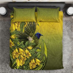 New Zealand Bellbird Bedding Set With Kowhai Flowers