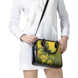 New Zealand Bellbird Shoulder Handbag With Kowhai Flowers