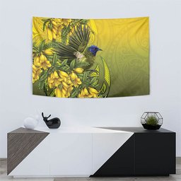 New Zealand Bellbird Tapestry With Kowhai Flowers