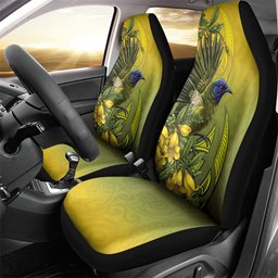 New Zealand Bellbird Car Seat Cover With Kowhai Flowers