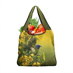New Zealand Bellbird Grocery Bag With Kowhai Flowers