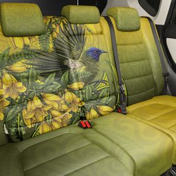 New Zealand Bellbird Back Car Seat Cover With Kowhai Flowers