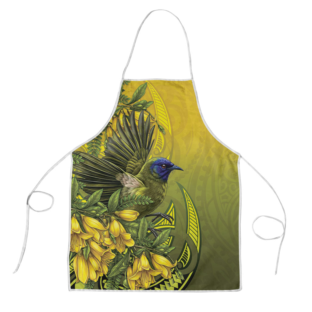 New Zealand Bellbird Apron With Kowhai Flowers
