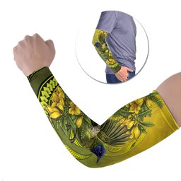 New Zealand Bellbird Arm Sleeves With Kowhai Flowers