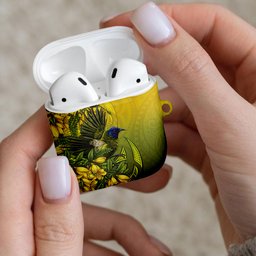 New Zealand Bellbird AirPods Case With Kowhai Flowers
