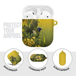 New Zealand Bellbird AirPods Case With Kowhai Flowers
