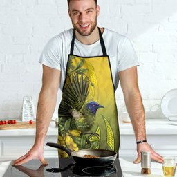 New Zealand Bellbird Apron With Kowhai Flowers