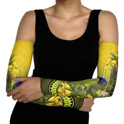 New Zealand Bellbird Arm Sleeves With Kowhai Flowers