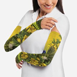 New Zealand Bellbird Arm Sleeves With Kowhai Flowers
