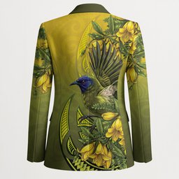 New Zealand Bellbird Blazer With Kowhai Flowers