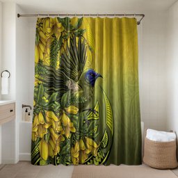 New Zealand Bellbird Bathroom Set With Kowhai Flowers