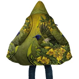 New Zealand Bellbird Cloak With Kowhai Flowers