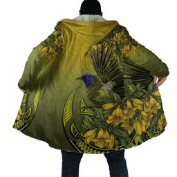 New Zealand Bellbird Cloak With Kowhai Flowers