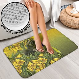 New Zealand Bellbird Bathroom Set With Kowhai Flowers