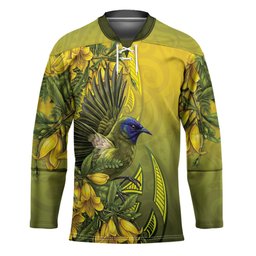 New Zealand Bellbird Hockey Jersey With Kowhai Flowers