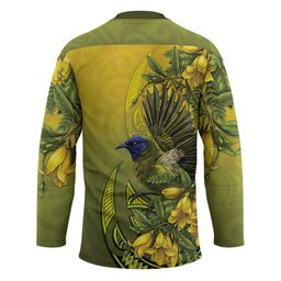 New Zealand Bellbird Hockey Jersey With Kowhai Flowers