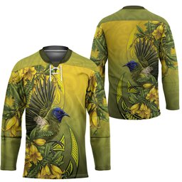 New Zealand Bellbird Hockey Jersey With Kowhai Flowers