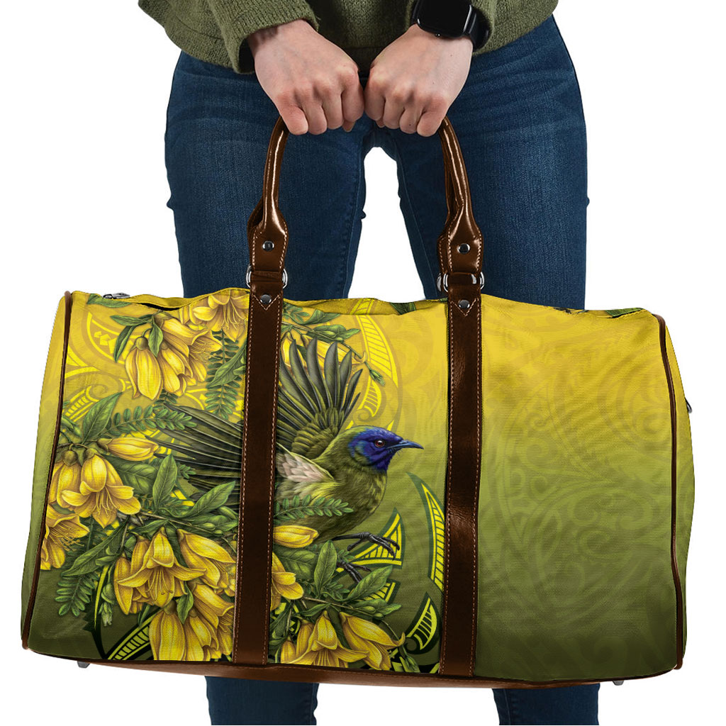 New Zealand Bellbird Travel Bag With Kowhai Flowers