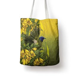 New Zealand Bellbird Tote Bag With Kowhai Flowers