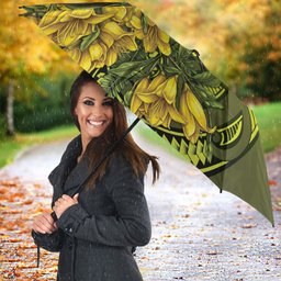 New Zealand Bellbird Umbrella With Kowhai Flowers