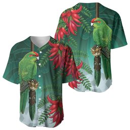 New Zealand Parakeet Bird Baseball Jersey With Kakabeak Flowers