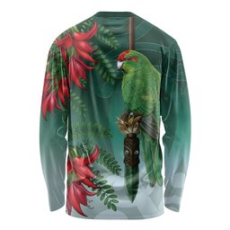 New Zealand Parakeet Bird Long Sleeve Shirt With Kakabeak Flowers