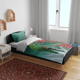 New Zealand Parakeet Bird Bedding Set With Kakabeak Flowers