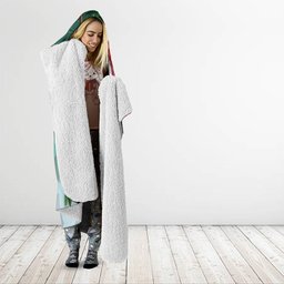 New Zealand Parakeet Bird Hooded Blanket With Kakabeak Flowers