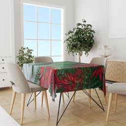 New Zealand Parakeet Bird Tablecloth With Kakabeak Flowers
