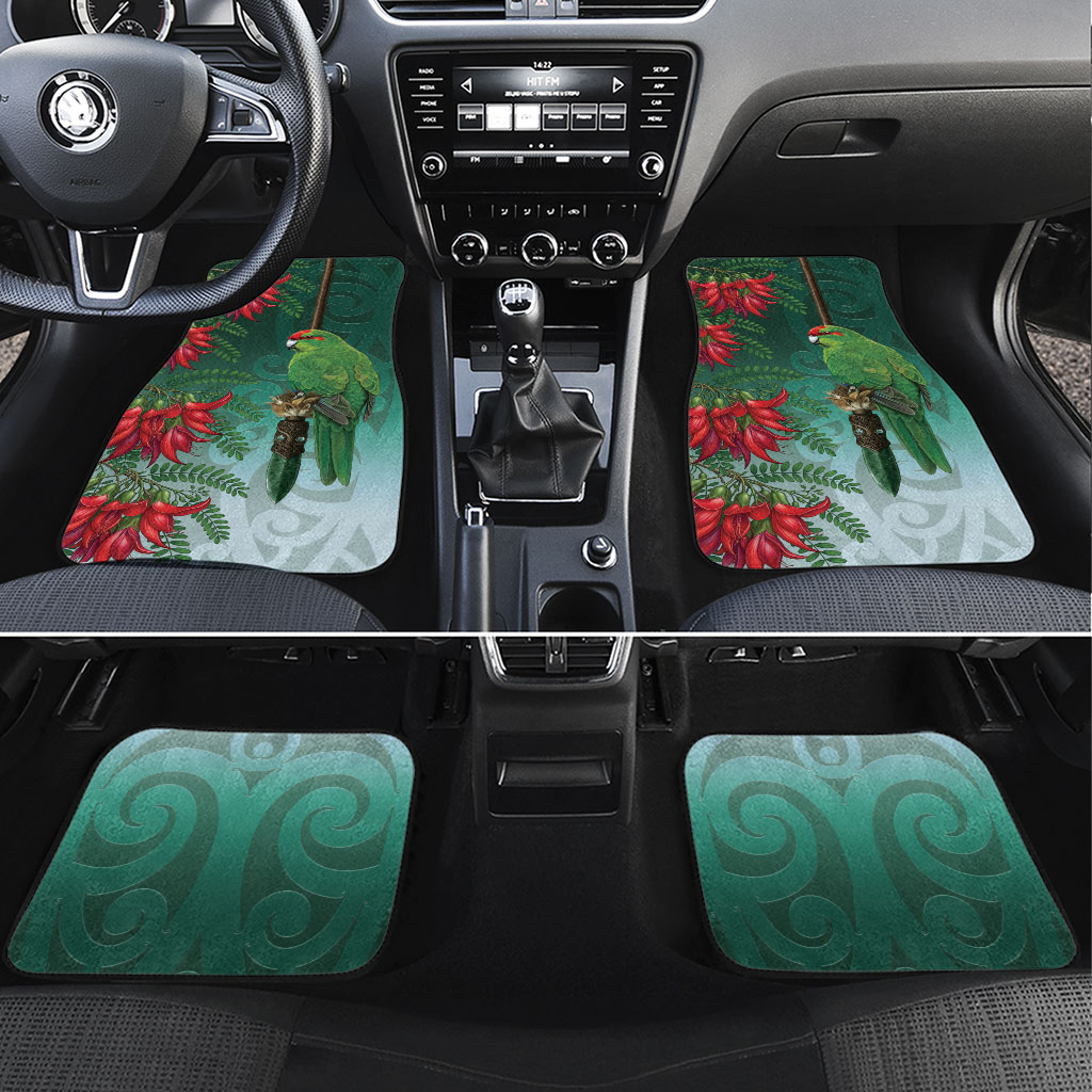 New Zealand Parakeet Bird Car Mats With Kakabeak Flowers