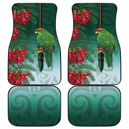New Zealand Parakeet Bird Car Mats With Kakabeak Flowers
