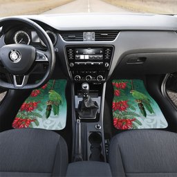 New Zealand Parakeet Bird Car Mats With Kakabeak Flowers