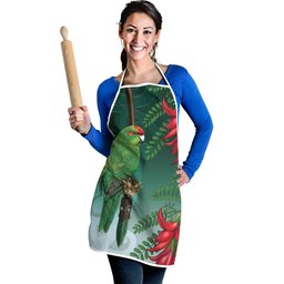 New Zealand Parakeet Bird Apron With Kakabeak Flowers