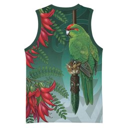 New Zealand Parakeet Bird Basketball Jersey With Kakabeak Flowers