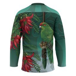 New Zealand Parakeet Bird Hockey Jersey With Kakabeak Flowers