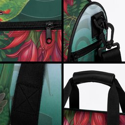 New Zealand Parakeet Bird Duffle Bag With Kakabeak Flowers